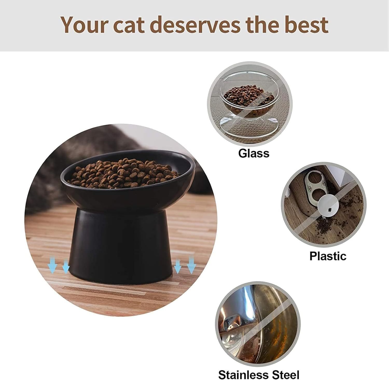 Ceramic Raised Cat Bowls Elevated Porcelain Pet Feeder Dish For Cats And Small Dogs Stress-Free Tilted Pet Food And Water Bowls Set Dishwasher And Microwave Safe - Image 2
