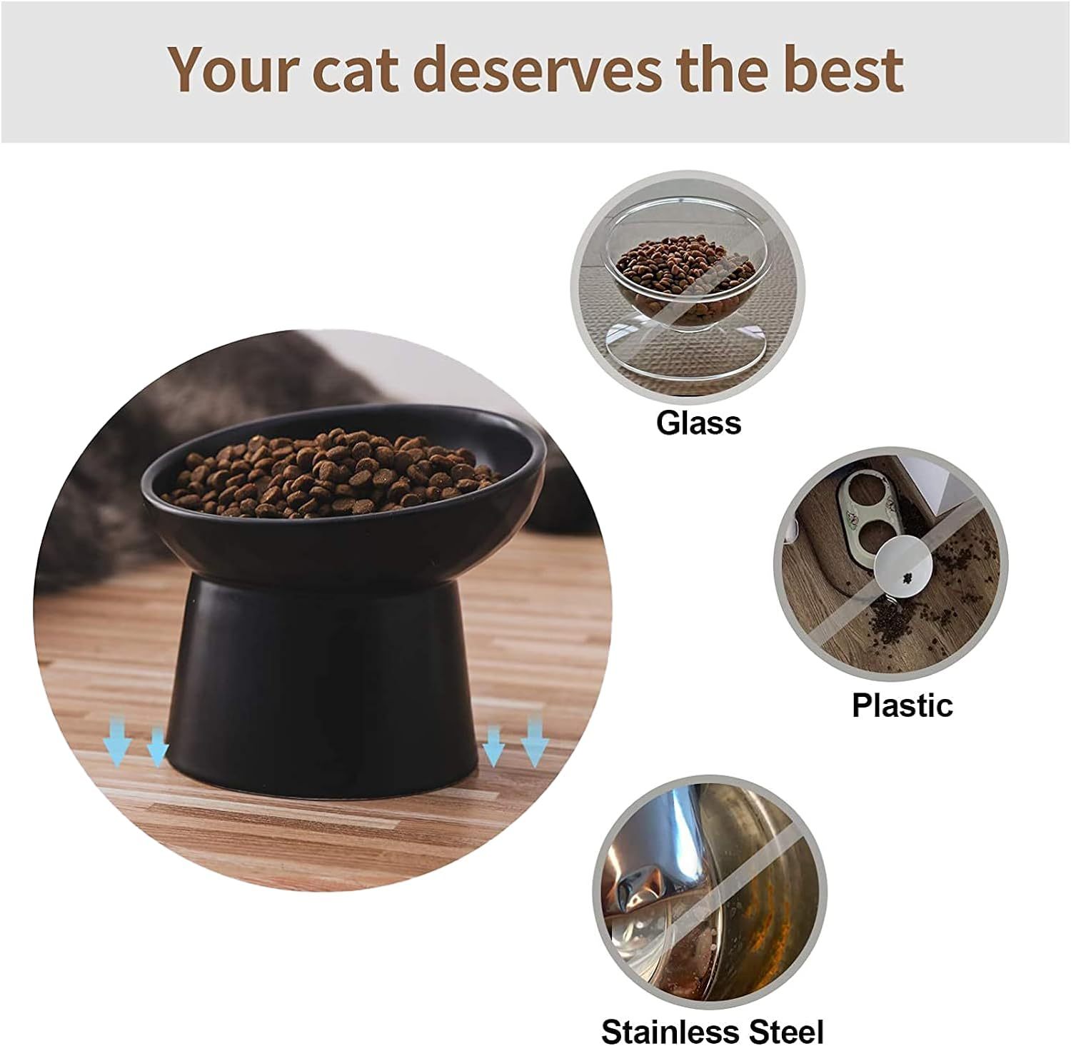 Ceramic Raised Cat Bowls Elevated Porcelain Pet Feeder Dish For Cats And Small Dogs Stress-Free Tilted Pet Food And Water Bowls Set Dishwasher And Microwave Safe - Image 5