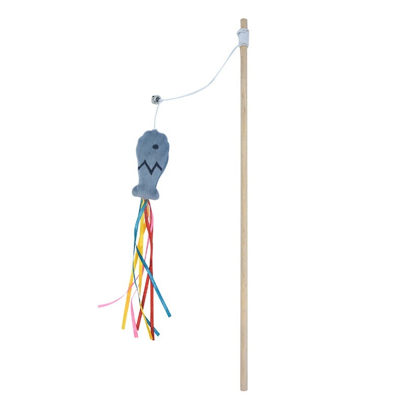 Cat Wand Toys Interactive Cat Toys With Catnip Fish Colorful Ribbons Bell For Kitty Kitten Cat Toys For Indoor Cats Cat Teaser Cat String Toy Cat Accessories - Image 4