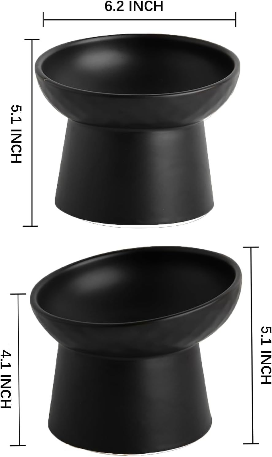 Ceramic Raised Cat Bowls Elevated Porcelain Pet Feeder Dish For Cats And Small Dogs Stress-Free Tilted Pet Food And Water Bowls Set Dishwasher And Microwave Safe - Image 3