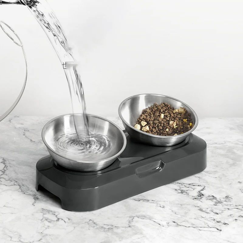 Easy To Clean Stainless Steel Cat Bowl Dog Food And Water Bowls With Stand Metal Cats Dogs Double Single Pet Feeding Feeder Bowl - Image 8