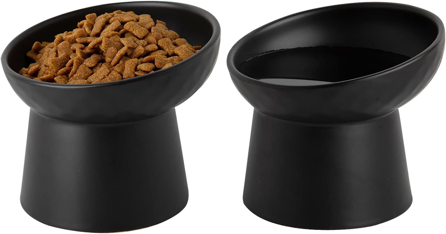 Ceramic Raised Cat Bowls Elevated Porcelain Pet Feeder Dish For Cats And Small Dogs Stress-Free Tilted Pet Food And Water Bowls Set Dishwasher And Microwave Safe - Image 6