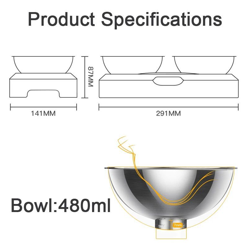Easy To Clean Stainless Steel Cat Bowl Dog Food And Water Bowls With Stand Metal Cats Dogs Double Single Pet Feeding Feeder Bowl - Image 10