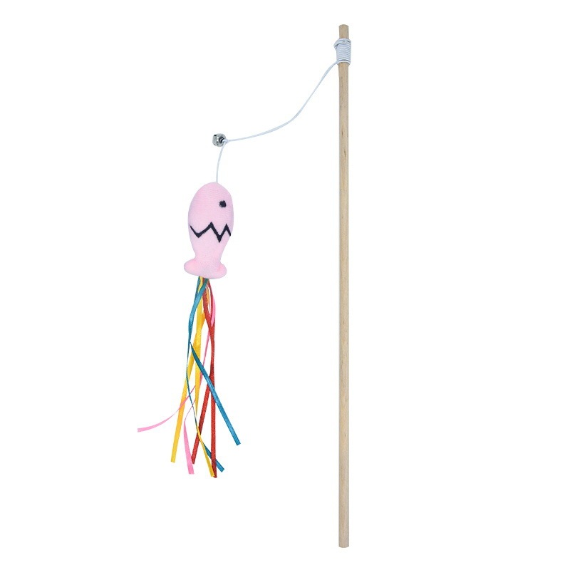 Cat Wand Toys Interactive Cat Toys With Catnip Fish Colorful Ribbons Bell For Kitty Kitten Cat Toys For Indoor Cats Cat Teaser Cat String Toy Cat Accessories - Image 5